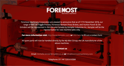 Desktop Screenshot of foremostmachinery.com