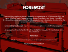 Tablet Screenshot of foremostmachinery.com